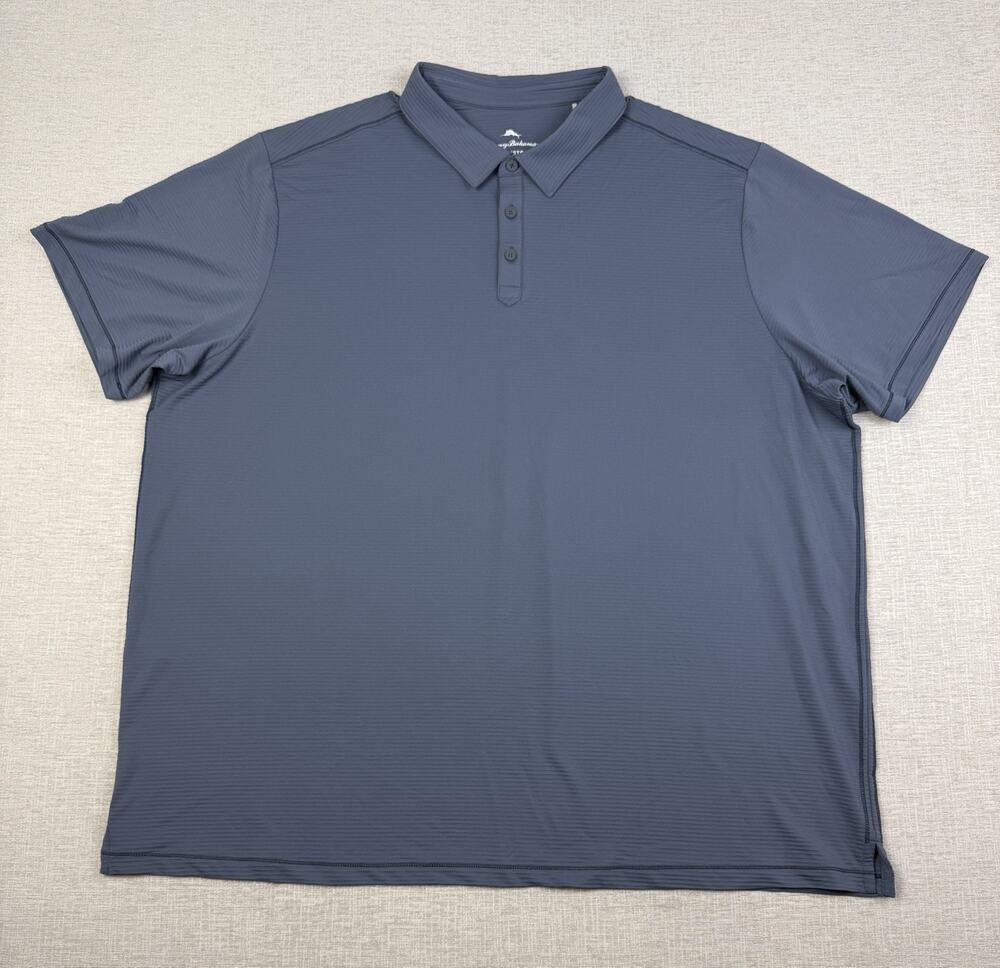 Tommy Bahama Polo Shirt Men’s 3XLB Blue Gray Stretch Short Sleeve Golf